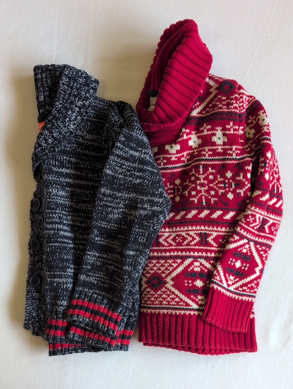 H&M & Joe Fresh Boys Shawl Collar Knit Cardigan Sweater Duo Lot 4T